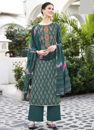 Rama Viscose Embroidered Work Salwar Suit for Casual