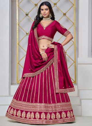Rani Art Silk Embroidered and Sequins Work Lehenga Choli for Women