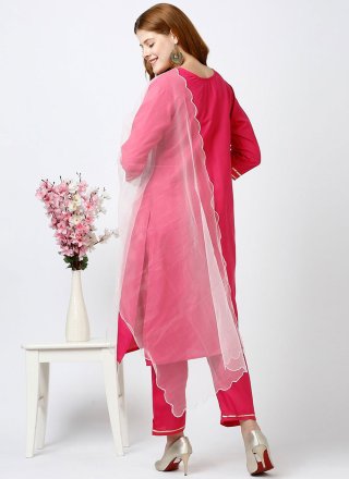 Rani Cotton Embroidered Work Salwar Suit for Casual
