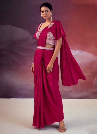 Fushcia Pink Bridal Kanjivaram Silk Saree | Avishya – Avishya.com