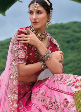 Rani Embroidered, Sequins, Stone and Thread Work Silk Lehenga Choli