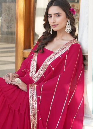 Rani Faux Georgette  Designer Gown In Plain for Ceremonial