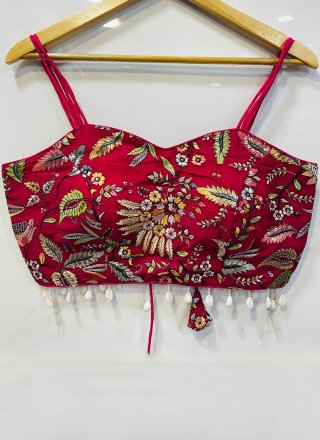 Rani Faux Georgette Embroidered Work Blouse for Ceremonial