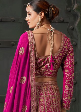 Rani Georgette Cord, Embroidered and Zari Work Readymade Lehenga Choli for Ceremonial