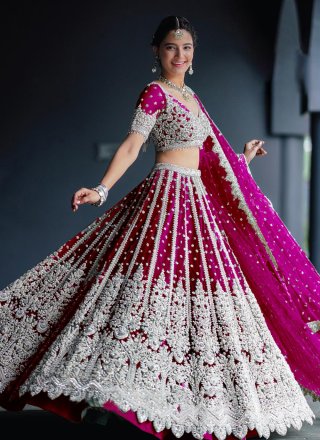 rani net diamond embroidered and sequins work lehenga choli for women 281451