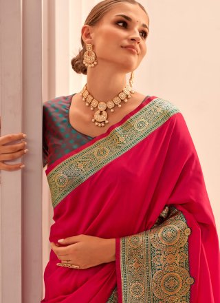 Rani Silk Classic Sari with Patch Border and Weaving Work
