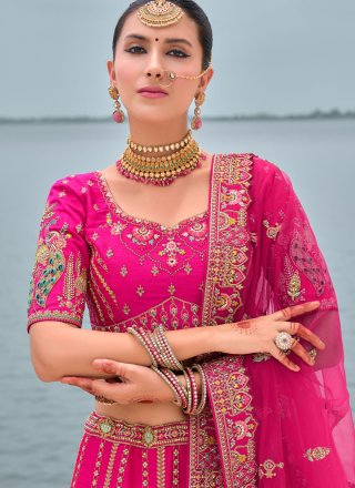 Rani Silk Embroidered, Khatli, Sequins, Stone, Thread and Zari Work Lehenga Choli