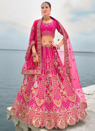 Rani Silk Embroidered, Khatli, Sequins, Stone, Thread and Zari Work Lehenga Choli