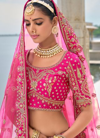 Rani Silk Embroidered, Khatli, Sequins, Thread and Zari Work Lehenga Choli