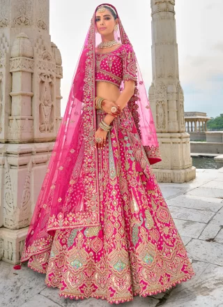 Rani Silk Embroidered, Khatli, Sequins, Thread and Zari Work Lehenga Choli