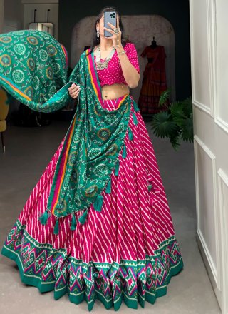 Rani Tussar Silk Lehenga Choli