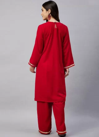 Rani Velvet Designer Kurti with Embroidered Work