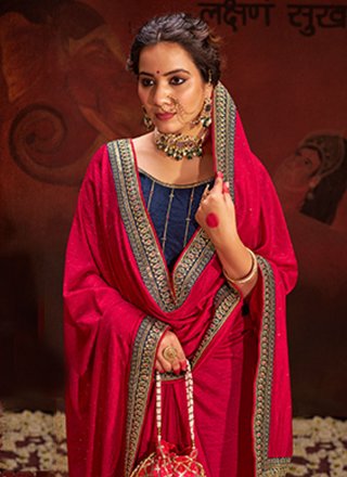 Rani Vichitra Silk Sequins and Swarovski Work Classic Sari
