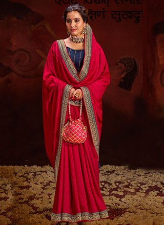 Rani Vichitra Silk Sequins and Swarovski Work Classic Sari