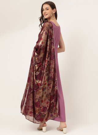 Ravishing Pink Faux Crepe Designer Kurti In Plain