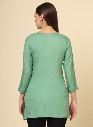 Rayon Casual Kurti In Green