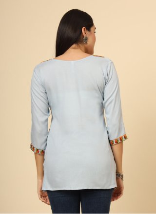 Rayon Casual Kurti In Grey