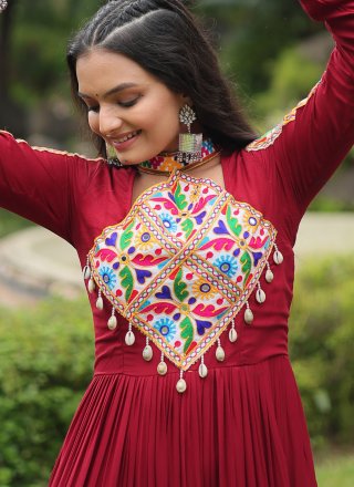 Rayon Gown In Red
