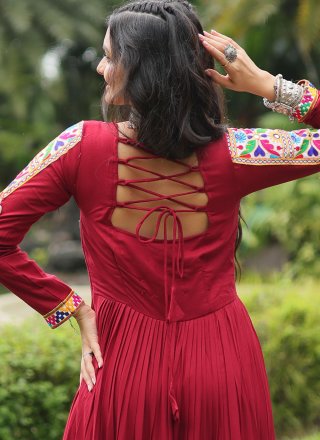 Rayon Gown In Red