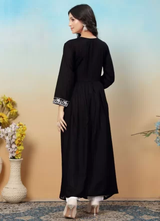 Rayon Gown with Chikankari and Embroidered Work