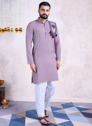 Rayon Kurta Mens Wear In Lavender