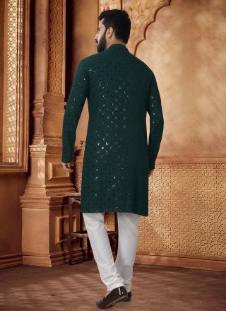 Rayon Kurta Pyjama In Green