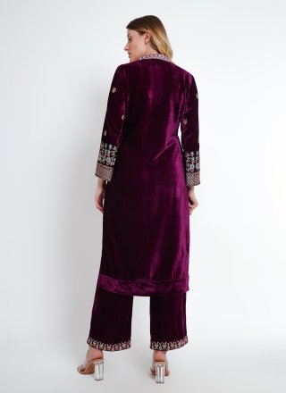 Rayon Palazzo Salwar Suit In Wine