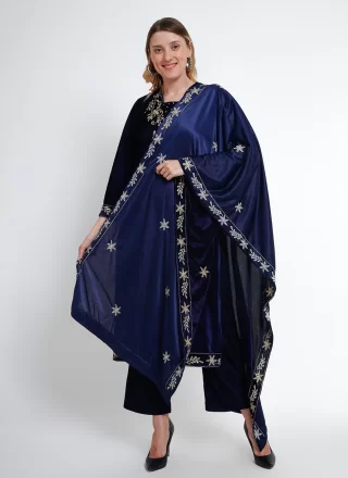 Rayon Palazzo Salwar Suit with Embroidered Work