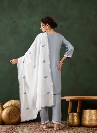 Rayon Pant Style Suit In Grey