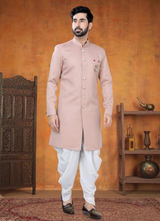 Rayon Sherwani Mens Wear In Pink