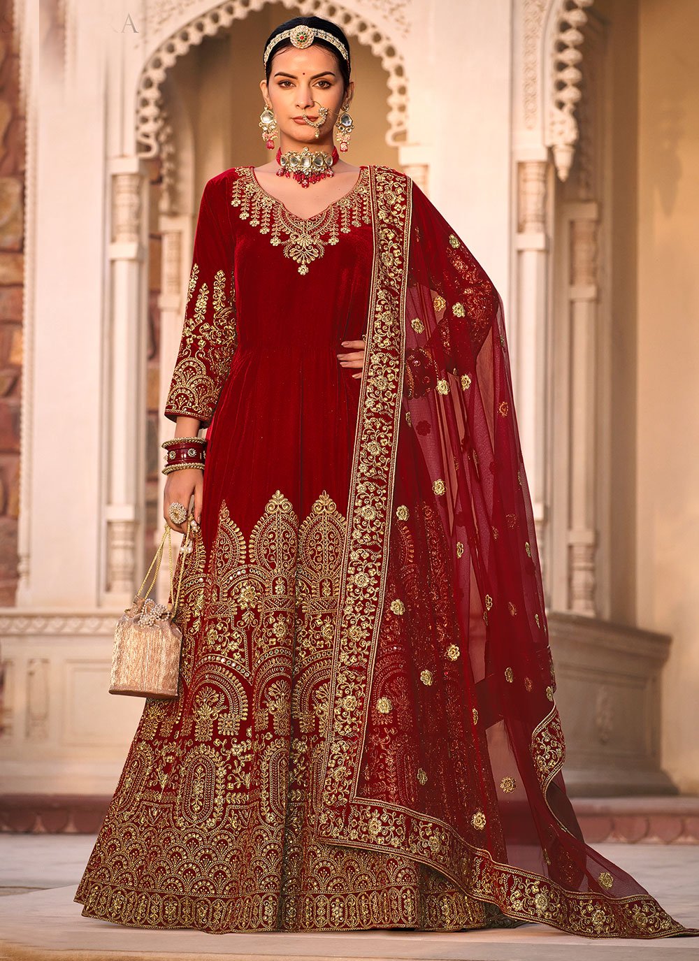 Bridal Suit / Wedding Dress Red Colour - Women - 1747822794