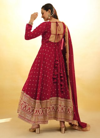 Red Georgette Salwar Suit