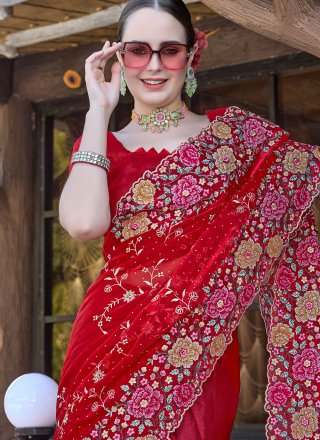 Red JIMMY CHU Classic Sari
