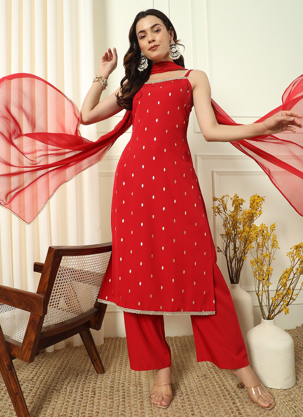 Embroidery Red Salwar Suit Online Shop Online Red Pure Crepe