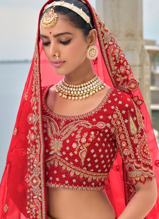 Red Silk Lehenga Choli
