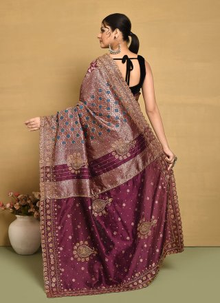 Regal Wine Kanjivaram Silk Contemporary Saree