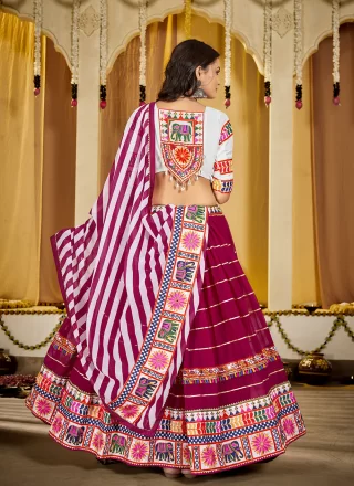 Riveting Pink Georgette A - Line Lehenga Choli