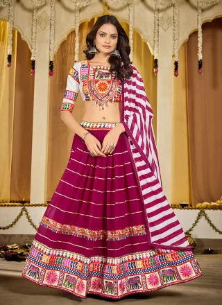 Riveting Pink Georgette A - Line Lehenga Choli
