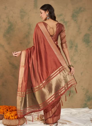Rust Cotton Classic Sari