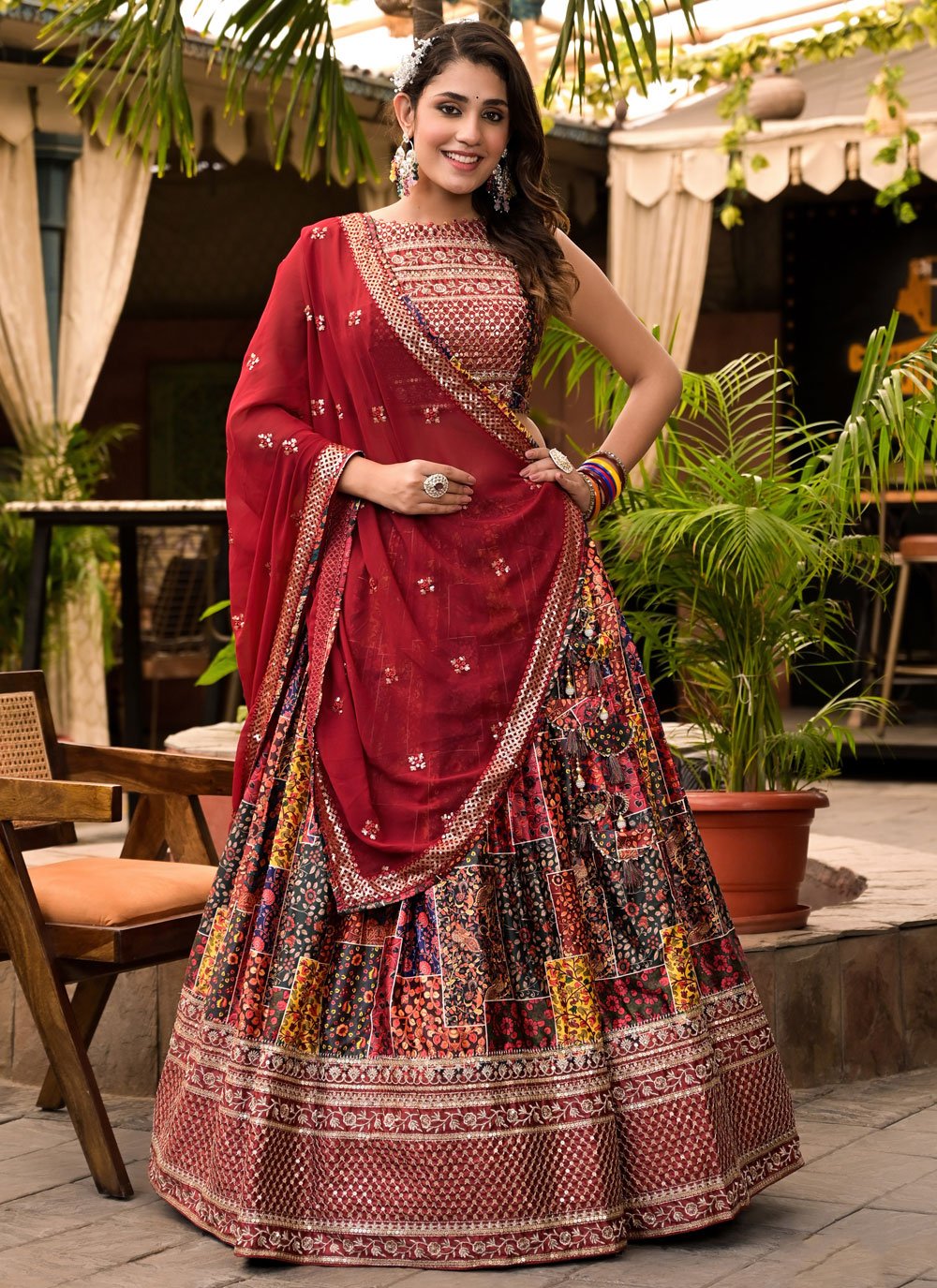 Luxury Designer Silk Red Bridal Lehenga Choli For Women India USA UK –  Sunasa