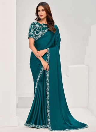 Satin Silk Classic Saree In Morpeach