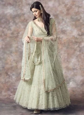 Sea Green Net Lehenga Choli