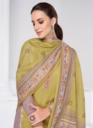 Sea Green Satin Salwar Suit