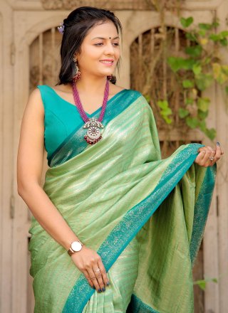 Sea Green Silk Classic Sari