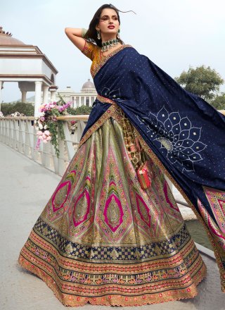 193 258 Sea Green Vasundhara Pattu Lehenga Choli and Sea Green Vasundhara Pattu Chaniya Choli Online Shopping