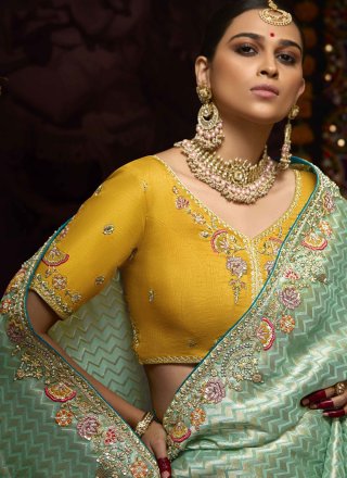 Sensible Aqua Blue Kanjivaram Silk Classic Sari