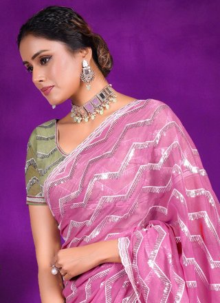 Shimmer Classic Saree In Pink