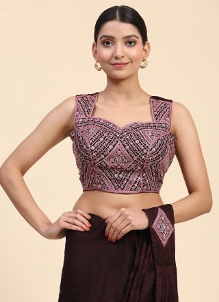 Shimmer Contemporary Saree In Brown
