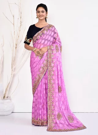 Shimmer Contemporary Saree In Pink