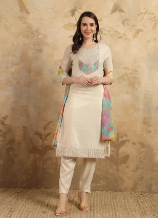 Shimmer Pant Style Suit In Beige